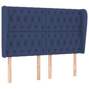 Cabecero Con Orejas De Tela Azul 147x23x118/128 Cm Vidaxl