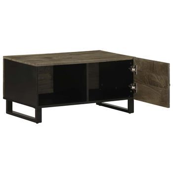 Mesa De Centro，mesa Auxiliar，mesita De Centro Madera Maciza De Mango Negra 80x50x40 Cm