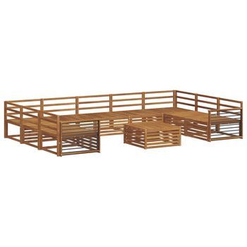Conjunto De Sofás De Exterior 10 Uds. Natural Vidaxl