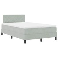 cama box spring led gris claro 120 x 200 cm terciopelo vidaxl