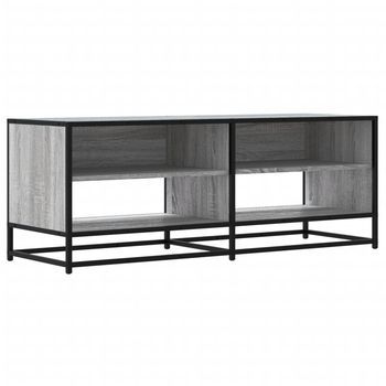 Mueble Tv Metal Y Madera Ingeniería Gris Sonoma 120,5x40x46 Cm Vidaxl