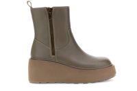 botines de piel con cremallera taupe