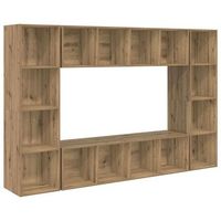 conjunto de mueble de tv 4 uds  mueble de salon  gabinete de tv marron 37 x 37 x 1425 cm