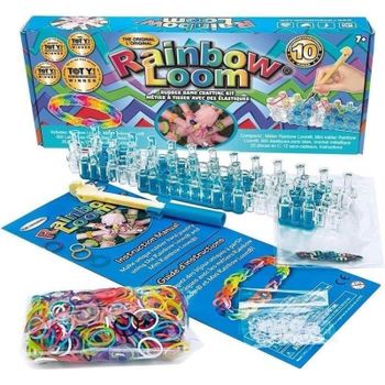 Kit de tejido Bandai Rainbow Loom Original con 600 bandas de goma multicolores