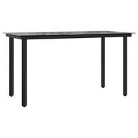 mesa comedor jardin  mesa de exterior acero y vidrio templado negro 200x100x74 cm
