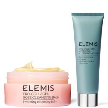 Elemis Pro-Collagen Hydrating Cleansing Mousse and Cleansing Balm Bundle (Various Aromatics) - Rose