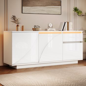 Aparador - Mueble Para Salón - Mdf - Blanco (140x40x60cm)