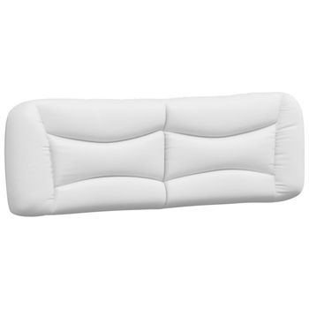 Cabecero De Cama Acolchado Hvar Cuero Sintético Blanco 160 Cm Vidaxl