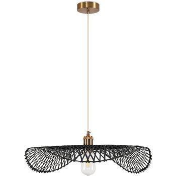 Lámpara De Techo De Bambú - Lámpara Colgante Diseño Boho Bali - Bahati Negro
