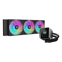 refrigerador liquido deepcool mystique 360 argb 3x120mm lcd 167m colores 387db pwm rgb