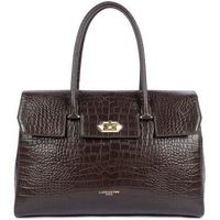 lancaster bolsa bolso tote hombro solapa xl exo marron oscuro para mujer