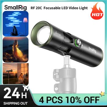 SmallRig RF 20C - Luz LED de Video Portátil y Enfocable de 20W, CRI 97, TLCI 99, Solo 520g, 5 Colores de LED, Mini Foco para Fotografía y Video