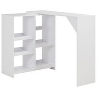 mesa de bar con estanteria movil blanca 138x39x110 cm vidaxl