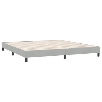 Estructura De Cama Sin Colchón Terciopelo Gris Claro 180x220 Cm
