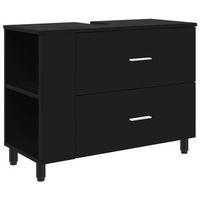 unidad de tocador de bano negro 80 x 35 x 60 cm vidaxl
