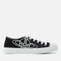 vivienne westwood mens plimsoll canvas hi-top trainers - black - uk 9