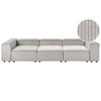 sofa modular 3 plazas moderno patas negras tapizado pana gris pardo ardal