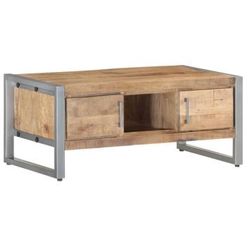 Mesa De Centro De Madera De Mango Rugosa 95x50x40 Cm Vidaxl