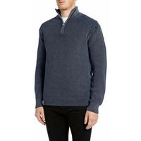 replay jersey maglione half-zip in cotone effetto used para hombre