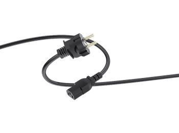 Cable de alimentación - ISY ICP-5002, 1.5 m, Diámetro 6.5mm, Schuko socket, Negro