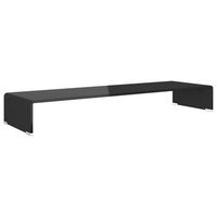 soporte para tvelevador monitor cristal negro 100x30x13 cm vidaxl