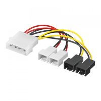 goobay cable de alimentacion interna molex 4pin macho a 4x 2 pin macho 15cm multicolor
