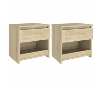 Vidaxl mesitas de noche 2 uds madera contrachapada roble 40x30x39 cm