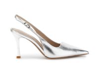 escote slingback en piel laminada silver