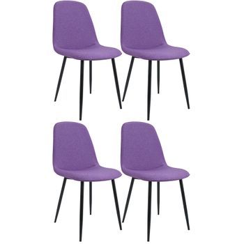 Set De 4 Sillas De Comedor Maryam Tela Lila 54x45x88 Cm Clp
