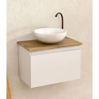 mueble bano suspendido 495cm blancoroble lavabo redondo bellobath