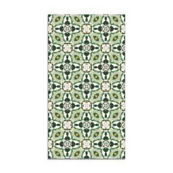 Panorama Alfombra Vinílica Baldosín Oriental Caleidoscopio Verde 160x230 Cm