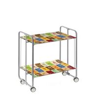 carrito auxiliar plegable bauhaus con ruedas r armazon metalico gris 2 niveles 4 posiciones ajustables20