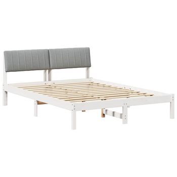 Cama Matrimonial | Cama Para Adulto | Estructura De Cama Con Cabecera Y Gris Claro 135 X 190 Cm