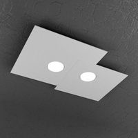lampara de techo cuadrada toplight plate de 2 luces con casquillo gx53 estructura antracita diseno moderno 50x35x3cm