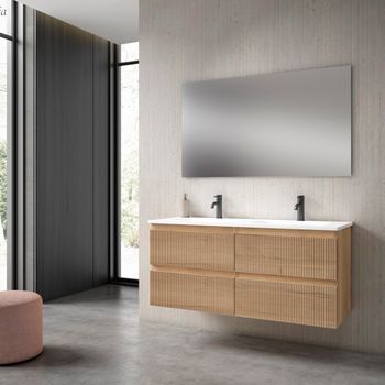 Mueble Marlus 120 Cm 2s, Roble Hafas. Pack Mueble + Lavabo.