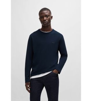 BOSS para hombre. 50520725 Camiseta Tempesto marino (S), Casual, Algodón, Manga larga