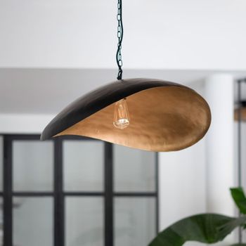 Lámpara de techo de metal negro y dorado d74