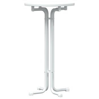 Mesa De Bar Madera Ingeniería Y Acero Blanco Ø60x110cm Vidaxl