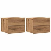 mesitas de noche de pared 2 uds color roble artisan 40x32x30 cm vidaxl