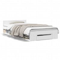 cama individual  cama para adultos  cama con cajon madera de ingenieria blanco 100x200 cm