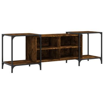 Mueble Tv | Mueble De Salón | Armario Tv Madera De Ingeniería Roble Ahumado 153x37x50 Cm