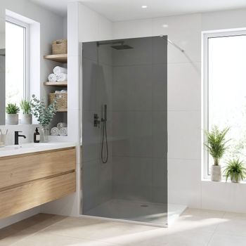 Pared De La Ducha Rea Flexi Grey Chrome 100