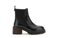 botines de piel con elasticos y suela track black