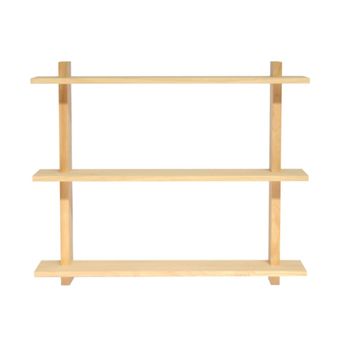 Estantería triple de pared en pino natural 90 cm Sin barnizar