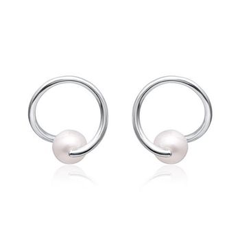 Pendientes para mujer de plata 925 con perla