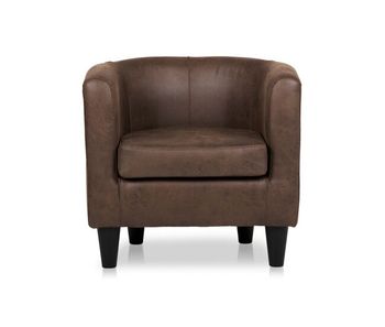 Sillón piel sintética cupido marrón envejecido - conforama