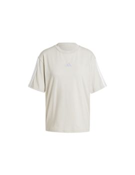 Camiseta adidas 3 Bandas Boyfriend Mujer crema