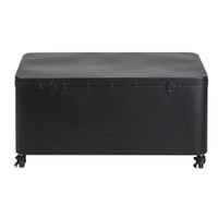 baul de metal negro con ruedas