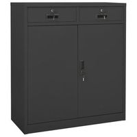 armario de almacenamiento  armario de oficina de acero gris antracita 90x40x102 cm cfw740478