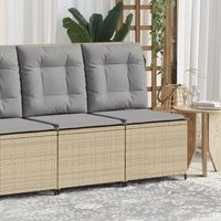 sillon reclinable de jardin  silla de exterior con cojines ratan sintetico beige cfw986226